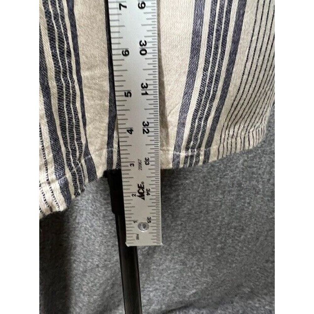 THML Crocheted Sleeve Trim Dress Tan with Blue Stripes Lined Womens XSmall - Picture 9 of 10